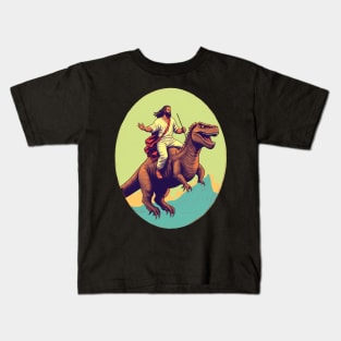 Jesus riding t rex, Funny Christian Design Kids T-Shirt